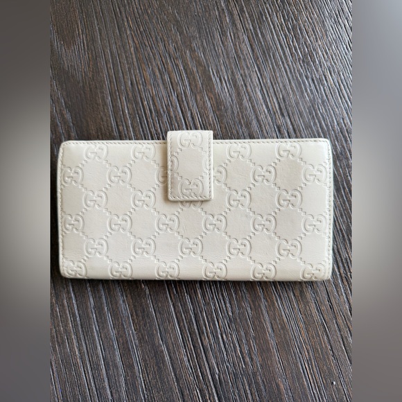 Gucci GG Guccisima Ivory Cream/White Monogram Leather Long Wallet - Picture 3 of 10